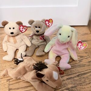 Ty Beanie Baby Fleece 90’s Y2K Vintage Plush Toy  Lot Of 4 rare